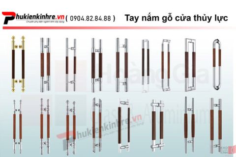 Tay nắm cửa kính inox gỗ giá rẻ