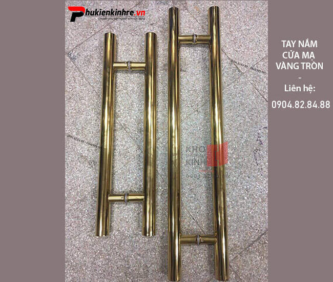 Tay nắm cửa mạ vàng tròn