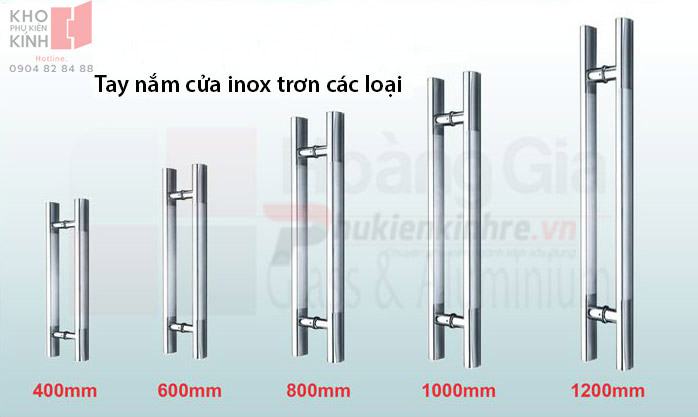 Tay nắm inox trơn cửa kính các loại phukienkinhre